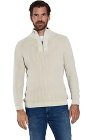 ENGBERS Stehkragenpullover Pullover mit Troyerkragen grau 5XL