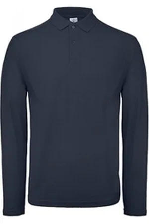 B & C B&C Langarm-Poloshirt Herren Long Sleeve Polo ID.001 / 100 % Baumwollpiqué 4XL