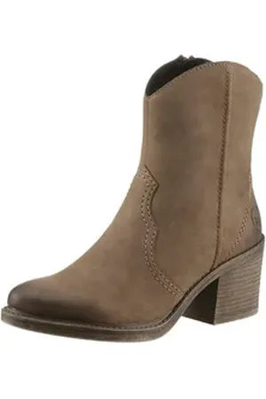 Rieker Westernstiefelette, Cowboystiefelette, Boots, Blockabsatz, im angesagten Used-Look braun 43 EU
