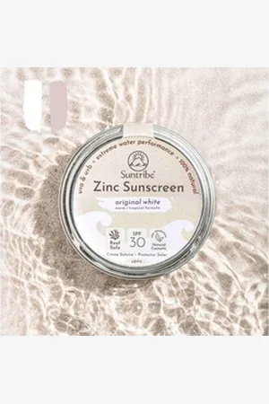 Suntribe Sonnenschutzcreme BIO Mineralisch Zinksonnencreme Gesicht & Sport LSF 30 Farbe Weiß, 1 Aluminiumdose 45 g / 50 ml, 100% Natur