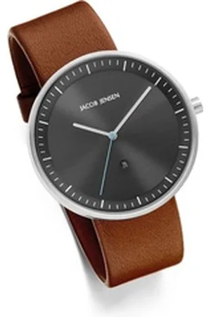 Jacob Jensen Quarzuhr Herrenuhr Lederband Uhrendesign Stahl ⌀41mm Herrenuhr Quarz, farbiger Sekundenzeiger