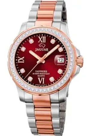 Jaguar Quarzuhr Damenuhr Edelstahl silber rosegold, (Analoguhr), Damen Armbanduhr rund, Edelstahlarmband silber, rosegold silberfarben