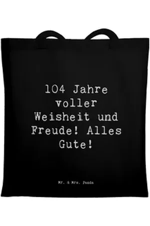 Mr. & Mrs. Panda Tragetasche Spruch 104. Geburtstag - Schwarz - Geschenk, inspirierende Reise, lie (1-tlg) schwarz