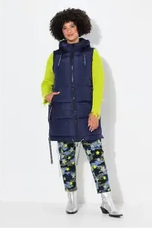 Angel of Style Angel of Style Steppweste Long-Steppweste A-Linie Kapuze blau 50