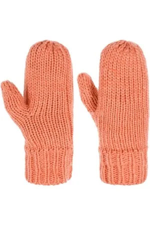 Seeberger Strickhandschuhe (1-St) Damenhandschuhe mit Futter orange