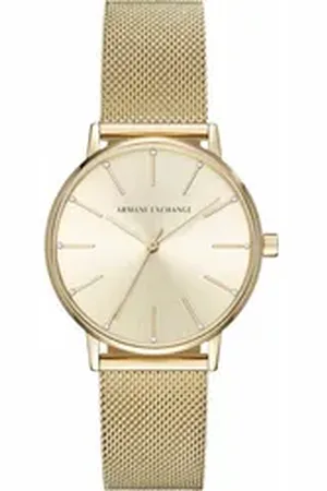 Armani Exchange Quarzuhr AX5536, Armbanduhr, Damenuhr, analog, Edelstahlarmband goldfarben