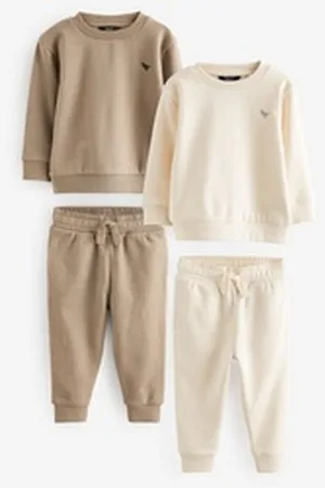 Next Sweatanzug Sweatshirt und Jogginghosen im 2-teiligen Set (4-tlg) beige 116-122 (6-7 J.)