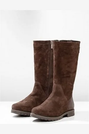 Sheego Große Größen Weitschaftstiefel mit elastischer Zierschnalle braun 41 EU
