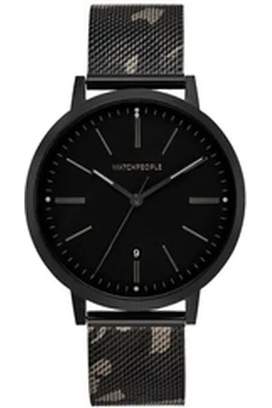Watchpeople Quarzuhr Hidden Black WP 044-04, flach, Datumsanzeige, easy release Band