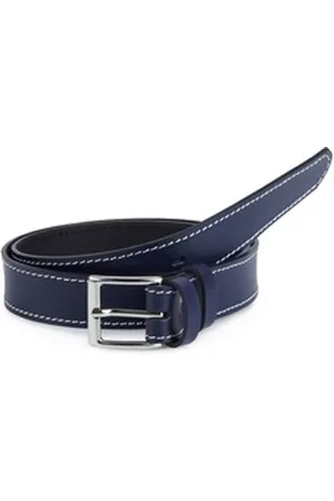 Ladeheid Ledergürtel Kinder Gürtel Ledergürtel 2,5 cm Breit K1D5 blau 65 cm