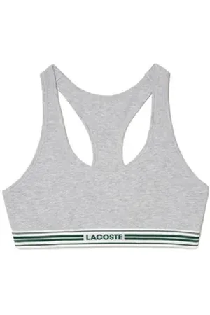 Lacoste Bralette-BH Basic (1-tlg) Bralette - Baumwolle - Atmungsaktiv - Mit Kontrast-Logostreifen grau XL