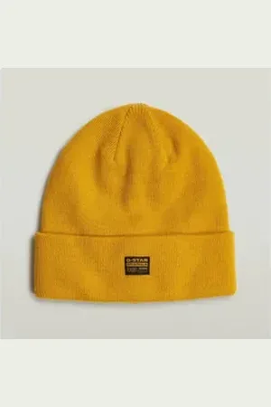 G-Star Beanie Effo Long Beanie mit Aufnäher vorn gelb