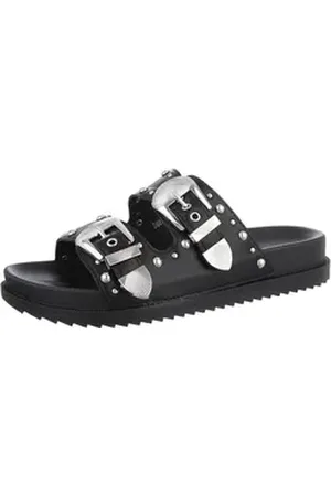 Ital-Design Damen Mules Freizeit Pantolette (86706467) Flach Pantoletten in Schwarz schwarz 37 EU