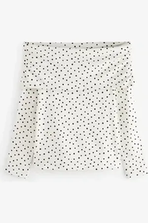 Next Langarmshirt Langärmeliges, schulterfreies Bardot-Oberteil (1-tlg) weiß 42