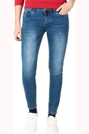 Timezone Skinny-fit-Jeans Skinny Jeans Hose Denim Pants Mid Waist THIGHT SANYA 6586 in Blau-2 blau 32