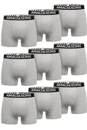 amaci Boxershorts LARY 9er Pack Boxershorts (9er-Pack) Herren Baumwolle Männer Unterhose Unterwäsche grau|schwarz S