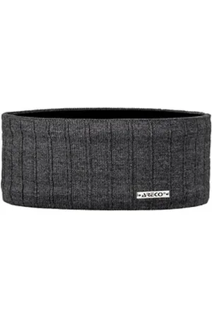 ARECO Stirnband Rippenstrick Merino Classic grau