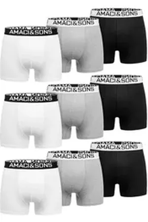 amaci Boxershorts LARY 9er Pack Boxershorts (9er-Pack) Herren Baumwolle Männer Unterhose Unterwäsche grau|schwarz 3XL