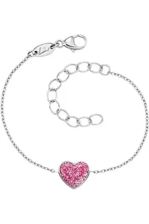 HERZENGEL Armband Glitzerherz, HEB-GLITTERHEART, Made in Germany rosa|silberfarben