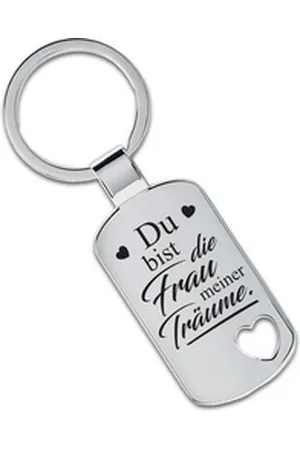 Lieblingsmensch Schlüsselanhänger Du bist die Frau meiner Träume - ein tolles Geschenk &Glücksbringer (Schlüsselanhänger mit Gravur, inklusive Schlüsselring), Robuste und filigrane Lasergravur