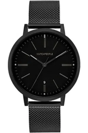Watchpeople Quarzuhr Hidden Black WP 044-02, flach, versenkte Krone, easy release Band