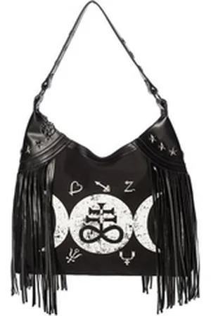 Banned Retro Shopper Tempest Fringe Hobo, Gothic Lunar Mond Fransen Tasche schwarz