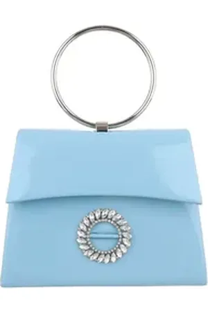 Ital-Design Schultertasche Sehr kleine, Damentasche handtasche schultertasche mit strass in Hellblau blau