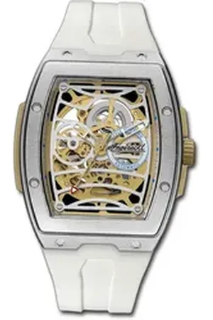 INGERSOLL 1892 Quarzuhr Herrenuhr PUR weiß , (Analoguhr), Herrenuhr PURarmband weiß, eckiges Gehäuse, groß (ca. 42mm) weiß