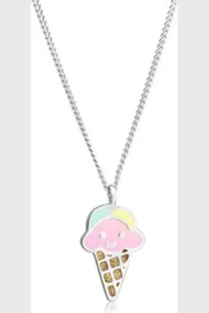 Elli Kette mit Anhänger Kinder Eis Sweet Emaille 925 Silber silberfarben