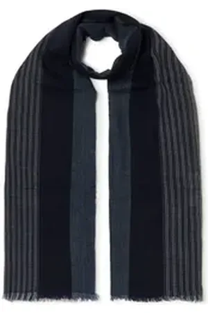 Cinque Strickschal ARTHUR, aus weichem Material mit Längssteifen, made in Italy grau