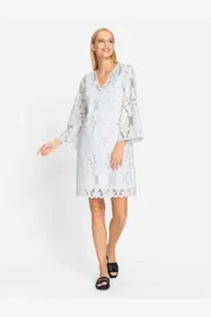 Heine Etuikleid Spitzenkleid weiß 40