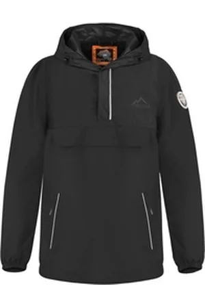 Normani Windbreaker Kinder Windbreaker Nenana Unisex Sommerjacke Regenjacke mit Kapuze - wasserdichter Anorak schwarz 146-152