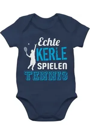 Shirtracer Shirtbody Echte Kerle spielen Tennis Sport & Bewegung Baby blau 1/3 Monate