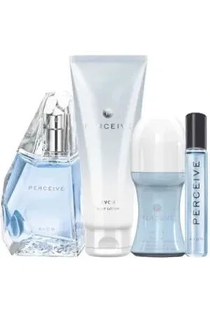 Avon Eau de Parfum Perceive Spray 100ml Körperlotion Taschenspray Deoroller Geschenkset, 5-tlg., Geschenk, Femininer Cocktailduft, Pflege- und Dufterlebnis.