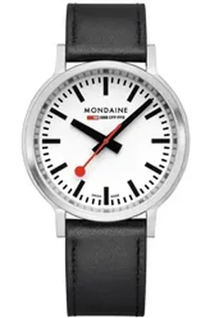 Mondaine Quarzuhr top2go mit Lederband 41 mm weiß