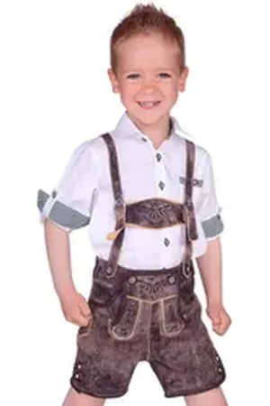Isar Lederhose Lederhose Kinder - JOEL - schiefer 116