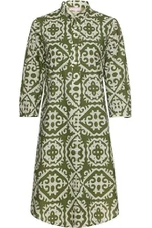 Brigitte Von Schönfels Midikleid Midi-Kleid mit Allover-Print grün 36