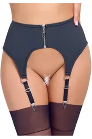 Cottelli Collection Strapsgürtel Strapsgürtel mit Reißverschluss - schwarz, verstellbar schwarz L