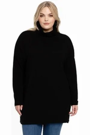 Yoek Longpullover Damen Pullover Große Größen schwarz 46/48