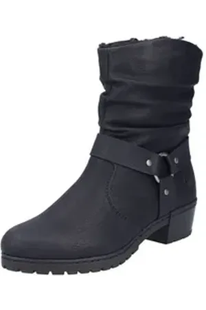 Rieker Winterstiefelette, Westernstiefelette, Cowboyboots, Blockabsatz, mit Zierriemen schwarz 41 EU