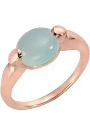 Jamelli Fingerring 925 Silber rosé vergoldet Paraiba Chalcedon rosa 054 (17,2)
