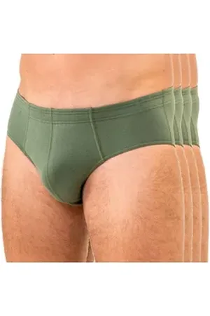 Hermko Slip 8300 4er Pack Herren Slip aus Baumwolle / Elastan - Sportslip grün D 8 = EU XXL