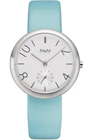 M&M Quarzuhr Armbanduhr Damen Leder New Classic, (1-tlg), Damenuhr weiß; Analoguhr rund mit Lederarmband, Designer Uhr, deutsche Manufaktur, inkl. edles Etui blau