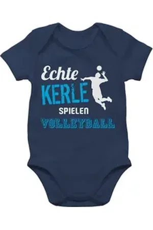 Shirtracer Shirtbody Echte Kerle spielen Volleyball Sport & Bewegung Baby blau 6/12 Monate