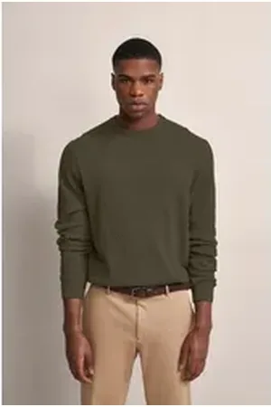 Bugatti Strickpullover mit Geflechtstruktur grün 4XL