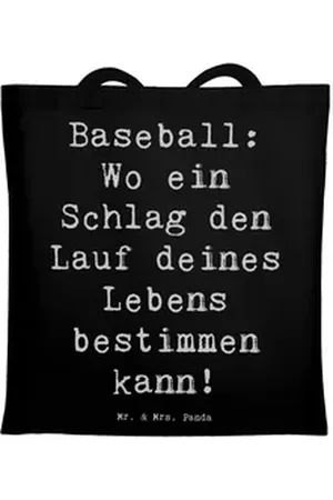 Mr. & Mrs. Panda Tragetasche Baseball Schlag - Schwarz - Geschenk, Übungen, Ausdauer, Strandtasche (1-tlg), Lange Tragegriffe schwarz
