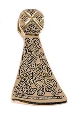 HOPLO Kettenanhänger Axt Amulett Wikinger Schmuck Anhänger Zinn Bronze Wikinger 3 x 5,5 cm