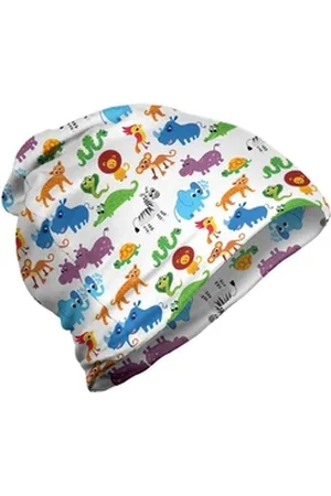 Abakuhaus Beanie Wandern im Freien Tier Zoo Childish Cartoon-Bild bunt