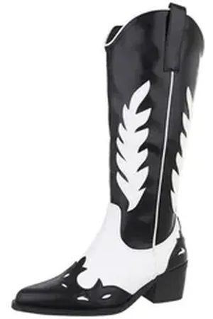 Ital-Design Damen Cowboyboots Western Westernstiefel (87380537) Blockabsatz Stiefel in Schwarz schwarz 40 EU