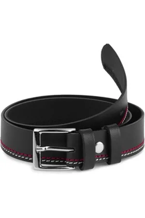 Ladeheid Ledergürtel Kinder Gürtel Ledergürtel 2,5 cm Breit K1D5 rot|schwarz 60 cm